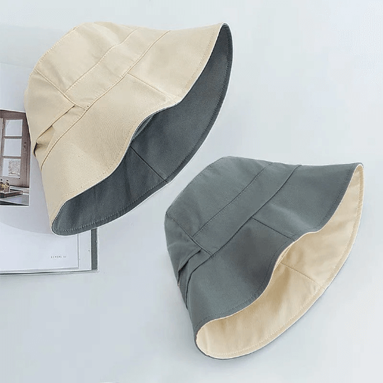 Reversible Two Way Pony Tail Bucket Hat.