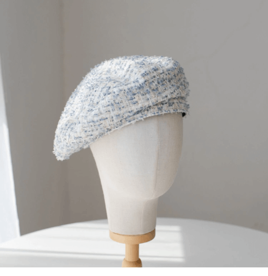 Handmade Tweed Fabric Beret for Women.