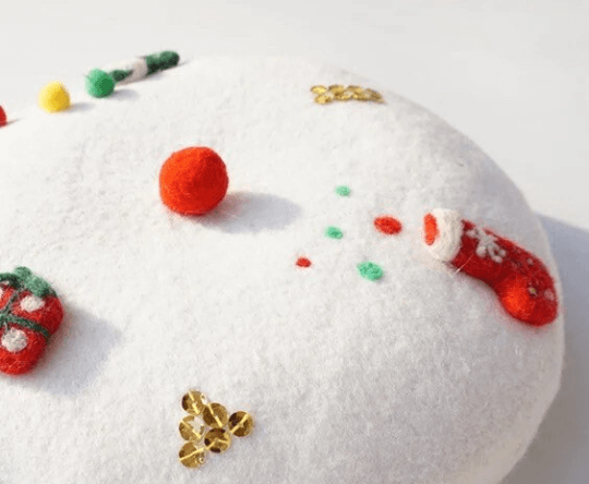 White Christmas Berets Hat for Women and Kid.