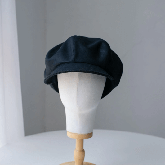 Oversized Linen Newsboy Hat.