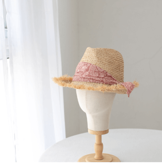 Raffia Straw Panama Hat.