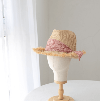 Raffia Straw Panama Hat.