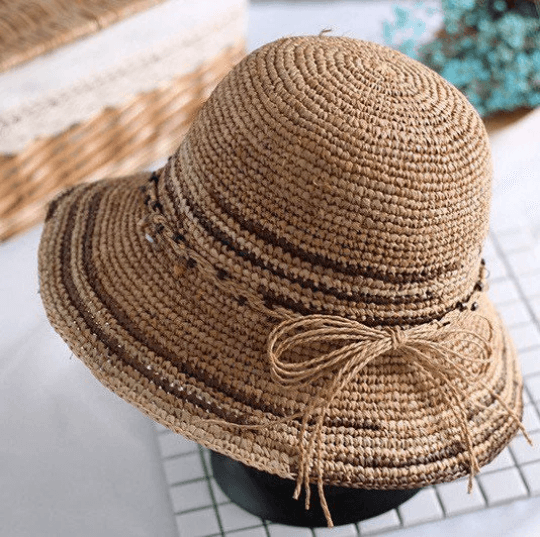 Foldable Raffia Straw Hat for Women.