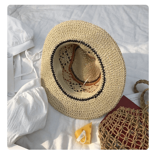 Fedora Panama Straw Hat for Women Men.