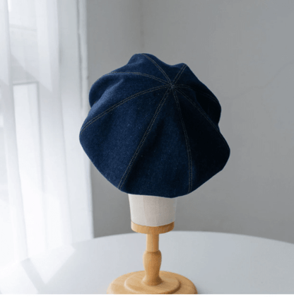 Oversize Denim Beret for Women.
