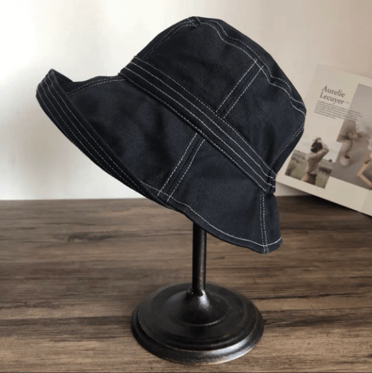 Wide Brim Bucket Hat.