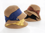 Straw Hat with Bow Tie for Women.