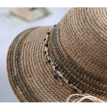 Load image into Gallery viewer, Foldable Raffia Straw Hat for Women.
