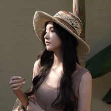 Load image into Gallery viewer, Fedora Panama Straw Hat for Women Men.