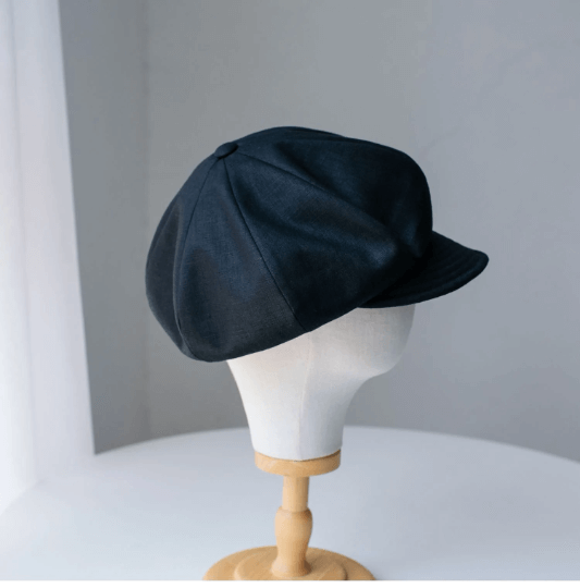 Oversized Linen Newsboy Hat.