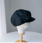 Oversized Linen Newsboy Hat.