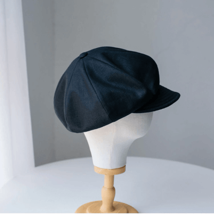 Oversized Linen Newsboy Hat.