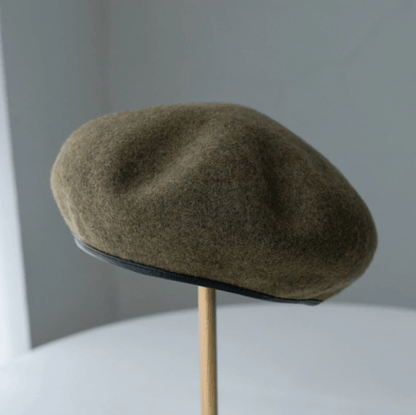 Custom Made 100% Wool Unisex Beret Hat with Leather Band
