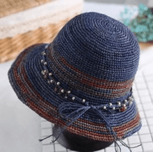 Load image into Gallery viewer, Foldable Raffia Straw Hat for Women.