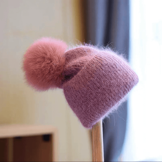 Beanie with Pom Pom | Knit Winter Hat Removable  display picture 3