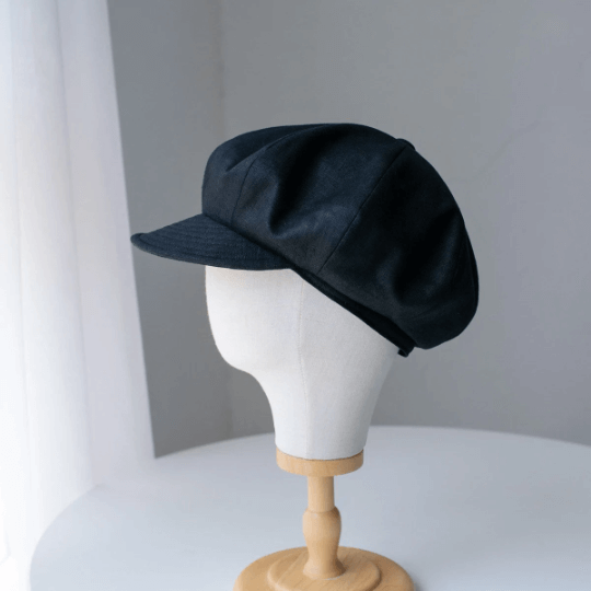 Oversized Linen Newsboy Hat.