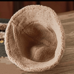 Knitted Bucket Hat for Women with Fleece.