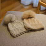 2 Way Knitted Beanie hat with Removable Pom Pom - Mspineapplecrafts