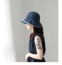 Load image into Gallery viewer, Straw Hat with Embroidered Brim.