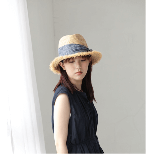 Raffia Straw Panama Hat.