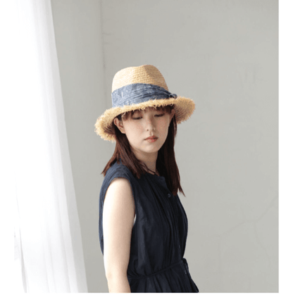 Raffia Straw Panama Hat.