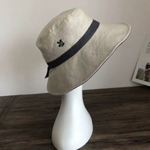 Load image into Gallery viewer, Reversible Pony Tail Sun Hat with Flower Print.