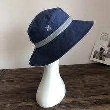 Load image into Gallery viewer, Reversible Pony Tail Sun Hat with Flower Print.