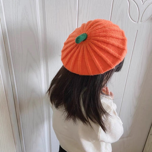 Kids Pumpkin Beret Hat.