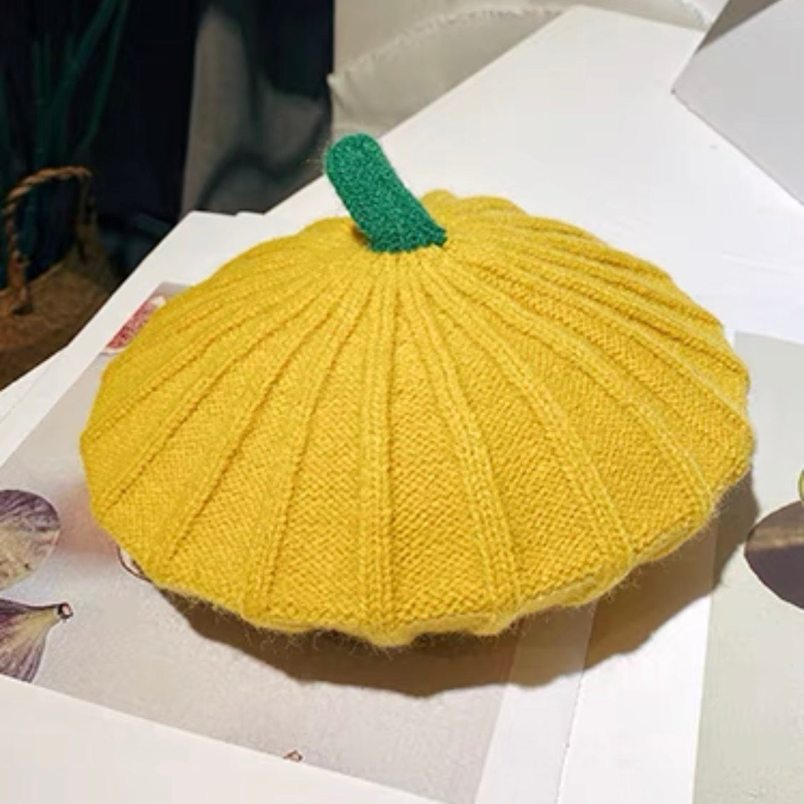 Kids Pumpkin Beret Hat.