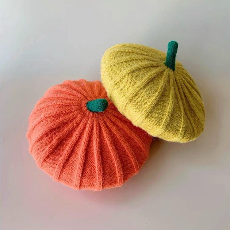 Kids Pumpkin Beret Hat.