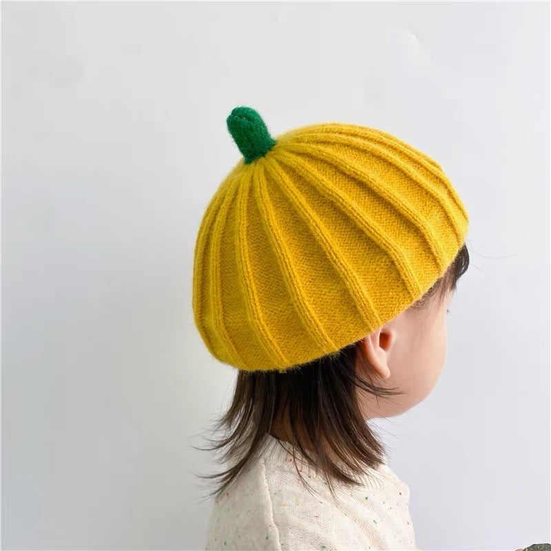 Kids Pumpkin Beret Hat.