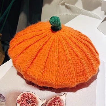 Kids Pumpkin Beret Hat.