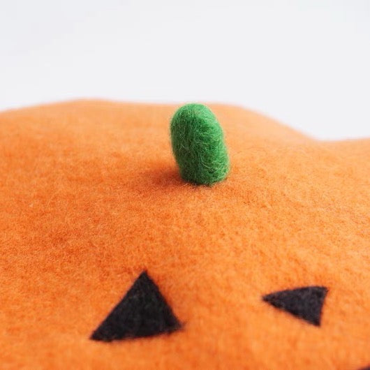 Halloween Pumpkin Beret Hat for Women and Kids.