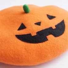 Load image into Gallery viewer, Halloween Pumpkin Beret Hat for Women and Kids.