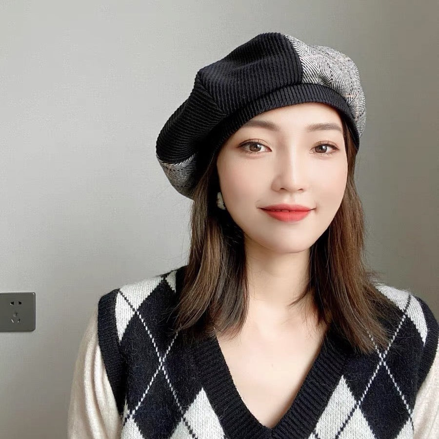 Stitching Pattern Beret for Women.
