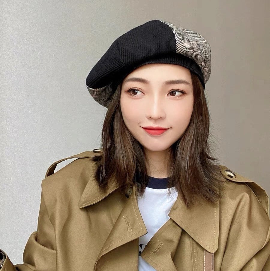 Stitching Pattern Beret for Women.