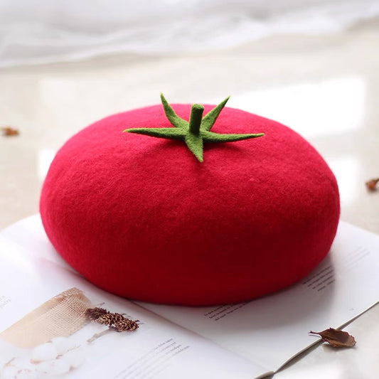 Women Kid Tomato Berets Hat.