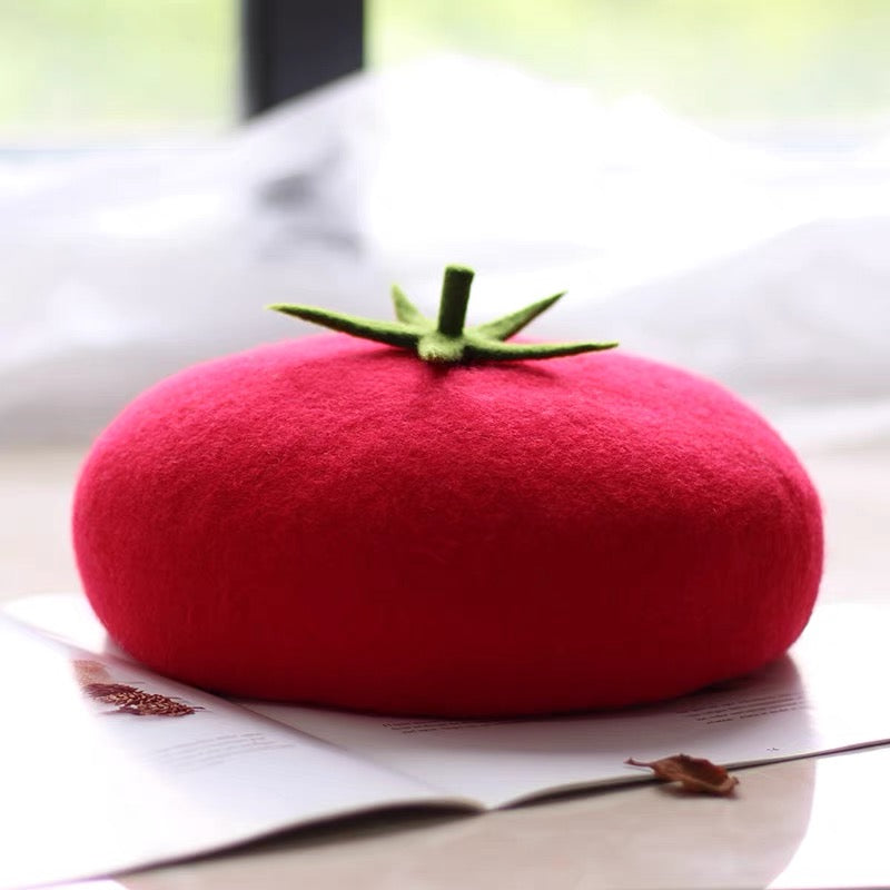 Women Kid Tomato Berets Hat.