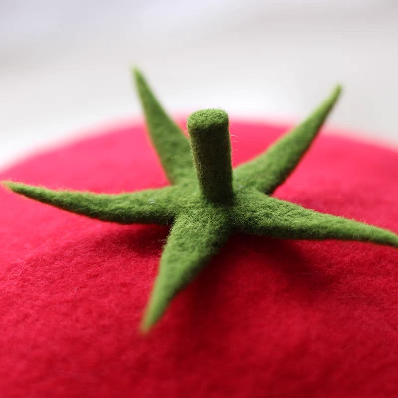 Women Kid Tomato Berets Hat.