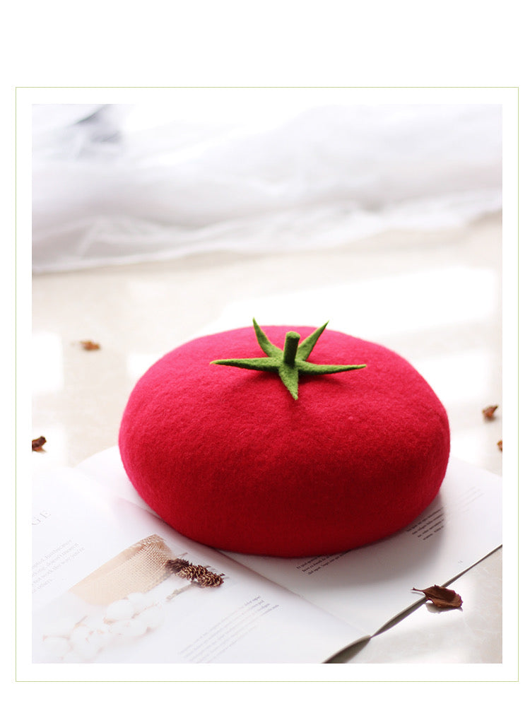 Women Kid Tomato Berets Hat.