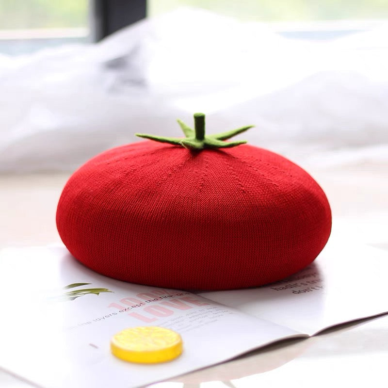 Women Kid Tomato Berets Hat.