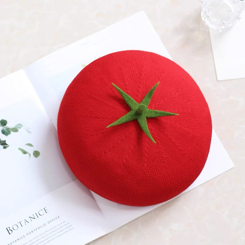 Women Kid Tomato Berets Hat.