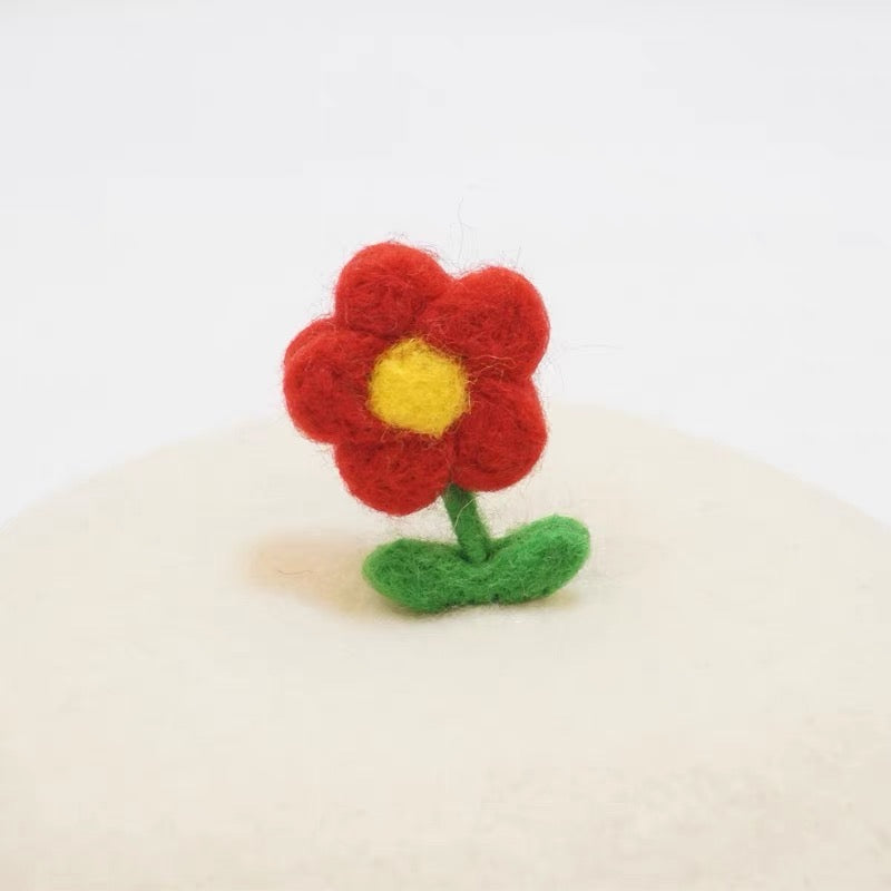 Handmade Flower Wool Beret.