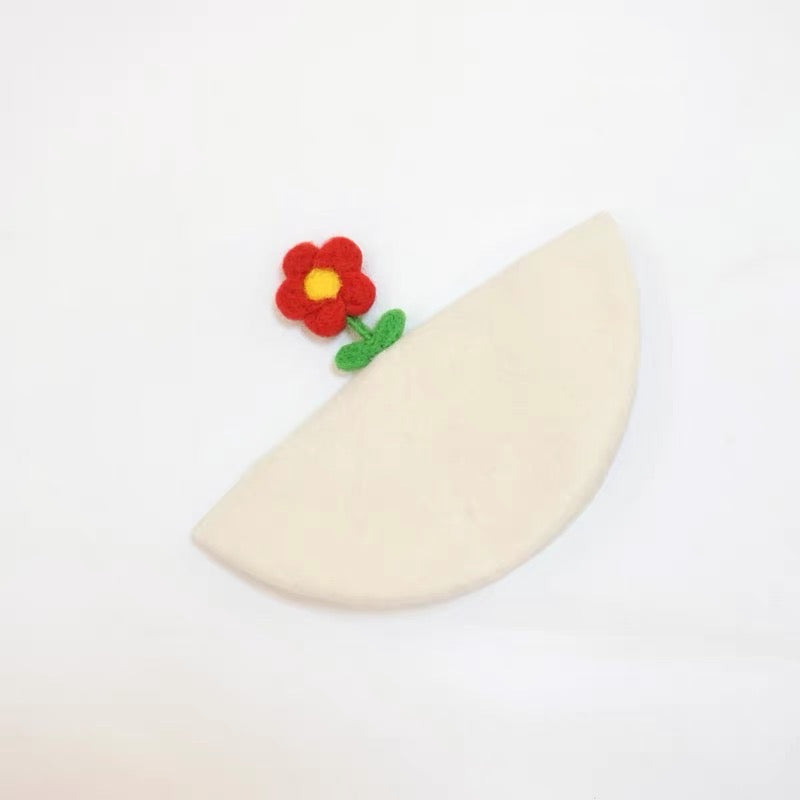 Handmade Flower Wool Beret.