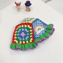 Load image into Gallery viewer, Cute Knitted Artsy Cherry Flower Hat.