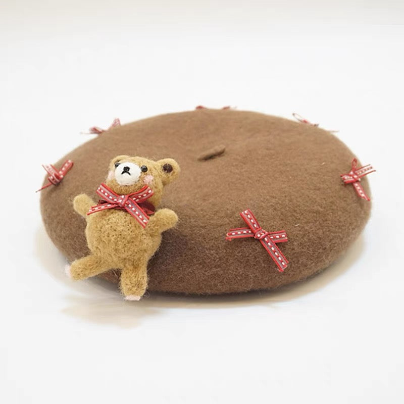 Women Kid Baby Bear Berets Hat.
