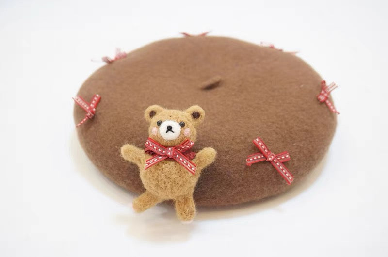 Women Kid Baby Bear Berets Hat.