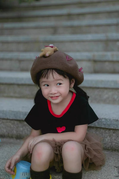 Women Kid Baby Bear Berets Hat.