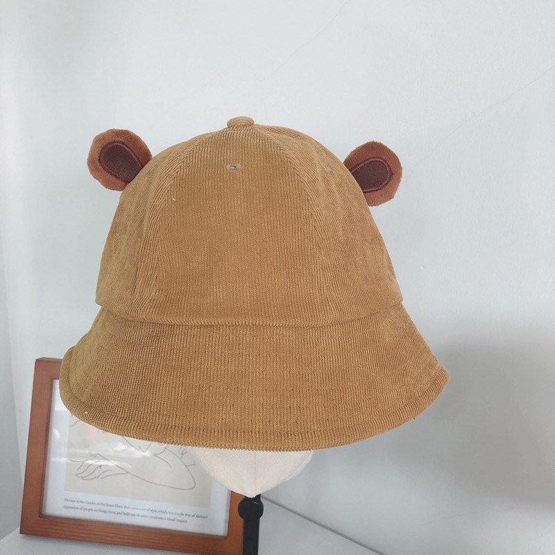 Bear Bucket Hat for Women and Kids, Brown / S-Head size 49-53cm( 3-8 yrs old)