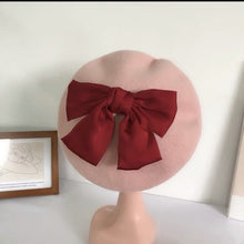 Load image into Gallery viewer, Beret Hat with Removable Bow for Women and Girls.